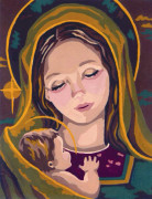 Broderikit med tryckt motiv på stramalj Collection D`Art "Madonna med barn" 14x18 cm