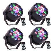 LED PAR-ASTRO 2-i-1 Discolampor 4 st Paket