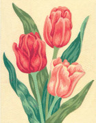 Stramaljväv med tryckt motiv Collection D`Art "Tulpaner" 14x18 cm