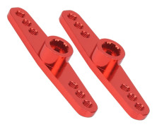 2 st 25T Aluminiumlegering CNC RC Styrservoarm Universell Passform för 1/10 RC Bil Röd