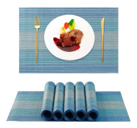 Set med 6 tvättbara PVC-underlägg halkfria värmebeständiga, lätta att rengöra och förvara, 45cmx30cm