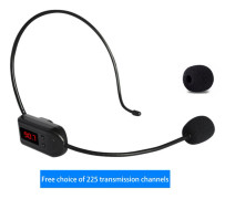 Portabel FM Trådlös Headsetmikrofon Handsfree Megafonmikrofon för Undervisning Föreläsningar Möten svart