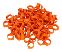 100 st Fjäderfä Fotring Kyckling Anka Fågel Spänntyp Klämring med Märke Matningsmaterial Orange orange