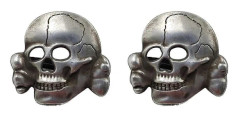 2X Dödskalle Märke Brosch Nål Medalj Emblem Högkvalitativ Metall Medalj Album Gåvor