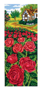 Stramaljväv med tryckt motiv Collection D`Art "Rosfält" 21x50 cm