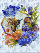 Broderikit med pärlor Abris Art "Blommhonung" 20x26 cm