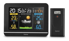 Hama Usedom, Svart, Inomhushygrometer, Inomhustermometer, Utomhushygrometer, Utomhustermometer, hygrometer, Termometer, 20 - 95%, 20 - 95%, 1 ° C