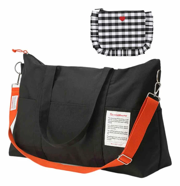 Weekendväska för korta resor, Duffel med flera fack och avtagbar axelrem, Lätt bagage med slitstarkt tyg