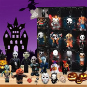 Halloween Nedräkningskalender 24 st Mikro Skräck Resin Figurer Jul Blind Box Leksaker Överraskning Spöklik Docka Present Till Barn【PL】