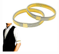 Halkfria Ärmhållare i Metall, Stretchiga Elastiska Armband, Armbandsärmhållare, 1 Par, Guld【PL】