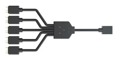 ARGB 1 till 5 3-stifts 5V Flexibel Fläkt RGB-adapterkabel Dator för chassikontaktdelare för MSI