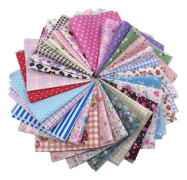 Förklippt Assorterade Färger Bomull Tryckt Tyg Lapptäcke Tyg Sömnadstyg Lapptäcke Blomma Prickar DIY Sömnad Quilting Handgjort Hantverk
