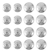 16 st Silverknappar för Kavajer Metall Kavajknapp Vintage Silverknappar Rundformade Metallknappar Set för Män Kvinnor Kavaj Rock Uniform Skjorta Ko...