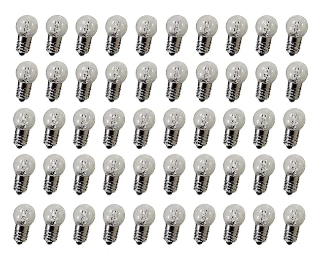 [xin]Dc 50 st E10 2.5v 0.3a Varmvit Miniatyrlampa Skruvbas