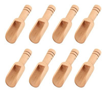 8 st Mini Träskedar Hållbara Pulverskopor Hushållsskedar (khaki) Khaki 7,8X2,3CM