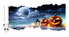 Läskiga Halloween Dekorationer Set med 10 Avtagbara 3D Fönsterdekaler
