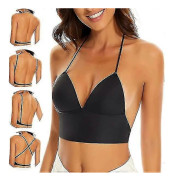 Låg Rygg BH för Kvinnor - Sömlös Bygelfri Bralette Rygglös BH