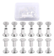 50-pack M5 X 10 mm Phillips Chicago Skruvstolpar Bindningsskruvar Sortimentskit för Scrapbook Fotoalbum Bindning, Läderreparation