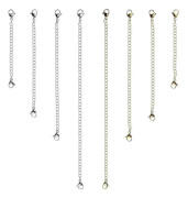 8 st Halsbandsförlängare Armbandsförlängare Förlängningskedja Set i Rostfritt Stål 4 Olika Längder: 15 cm 10 cm 7,5 cm 5 cm
