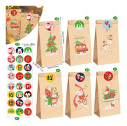 Julklappspåsar med 24 Set Juldekaler Adventskalender Godispåsar - MC2-175【PL】