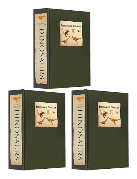 3D Encyclopedia Prehistorica Dinosaurier, Rolig Dinosaurieencyklopedi 3D-bild Pop Up-bok Födelsedagspresent Kompatibel med Barn-FM- 3 st