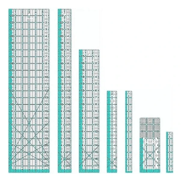 Sömnadsmått för quiltning, 7 delar, Quiltmallar, Quilttillbehör, Akryl, Tygsömnad【PL】