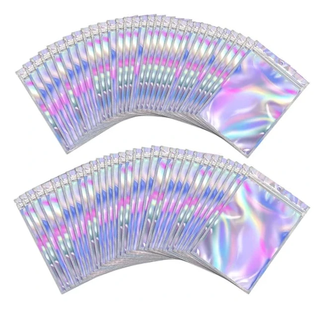 200 st Återförslutningsbara lukttäta påsar Folie Mylar Ziplock-påsar 7x10cm/7,5x12cm