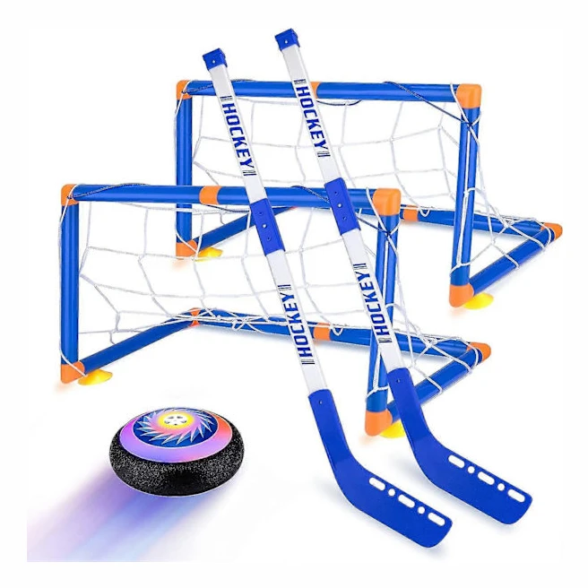 [LLC] Hover Hockey Set för Barnleksaker, Hover Hockey Spel med 2 Mål LED-Ljus Luft Hover Boll, Roliga Familj Inomhus Hockey Presenter
