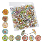 100 Pieces Decorative Pushpins Creative Round Thumbtacks For Bulletin Board DIY Photo Card Cork Boards