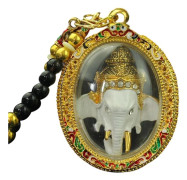 Thai Buddha Amulett Hänge Ganesha Thailand för Välsignelse Lycka Vit
