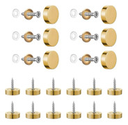 20-pack 14 mm spegelskruvar, borstad rostfri stålskruvlock med dekorativt lock för speglar, bord, badrumsplåtar, skåp, glaspaneler (guld)
