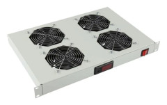 Lanview by Logon - Fläktmodul - 4 fans, digital thermostat - rackmontering - vit - 1U - 19"