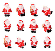 12 st Julgransprydnader Jultomte, Miniatyr Jultomte Figurer, Söta Jultomte Figurer i Resin Landskapsdekoration