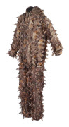 Brun Vild Kamouflage Ghillie Dräkt 3D Löv Jackor och Byxor Set Kläder för Jakt