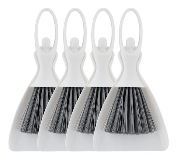 Mini sopskyffel & borstsats, 4-pack, kompakt design
