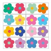 Set med 8 Hippie Flower Power Sommar Klistermärken Perfekt för