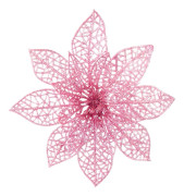 10 st Rosa Glitter Julstjärnor Julgranskulor, Glittriga Julstjärnebuskar Juldekorationer För Jul/Semester/Säsong/Bröllop