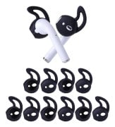 5 Par Silikon Öronproppar Kompatibla med AirPods 1 och 2, Mjuka Halkfria Sportöronsnäckor i Silikon, Anti-Dropp Hörlurs Gel Hörlurar (Svart)
