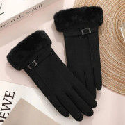 Dam Vinterhandskar Varma Skärmhandskar Dam Päls Handskar Full Finger Vantar Handske Körning Vindtäta Gants Hiver Femme