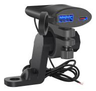 Motorcykeltelefonladdare Dubbel USB AC Quick Charge 3.0 Motorcykel USB-laddare Intelligent Power