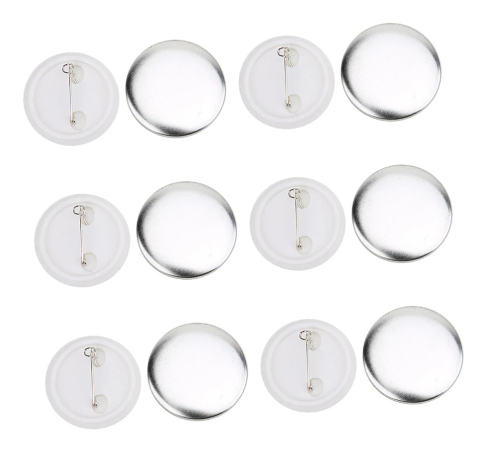 100 Set 37mm Badge Pin Knappdelar Badge Tillverkningsmaterial DIY Hantverksmaterial