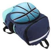 Basketryggsäck Sport Fotboll Basketväska med Boll- Skofack för Fotboll Basket blå