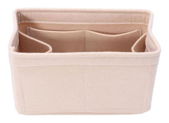 Filtväska Insats Smink Handväska Organizer Rese Innerficka Plånbok Portabel Avtagbar Kosmetikaväska Förvaringslåda Tygväska för Kvinnor CHINA&S beige