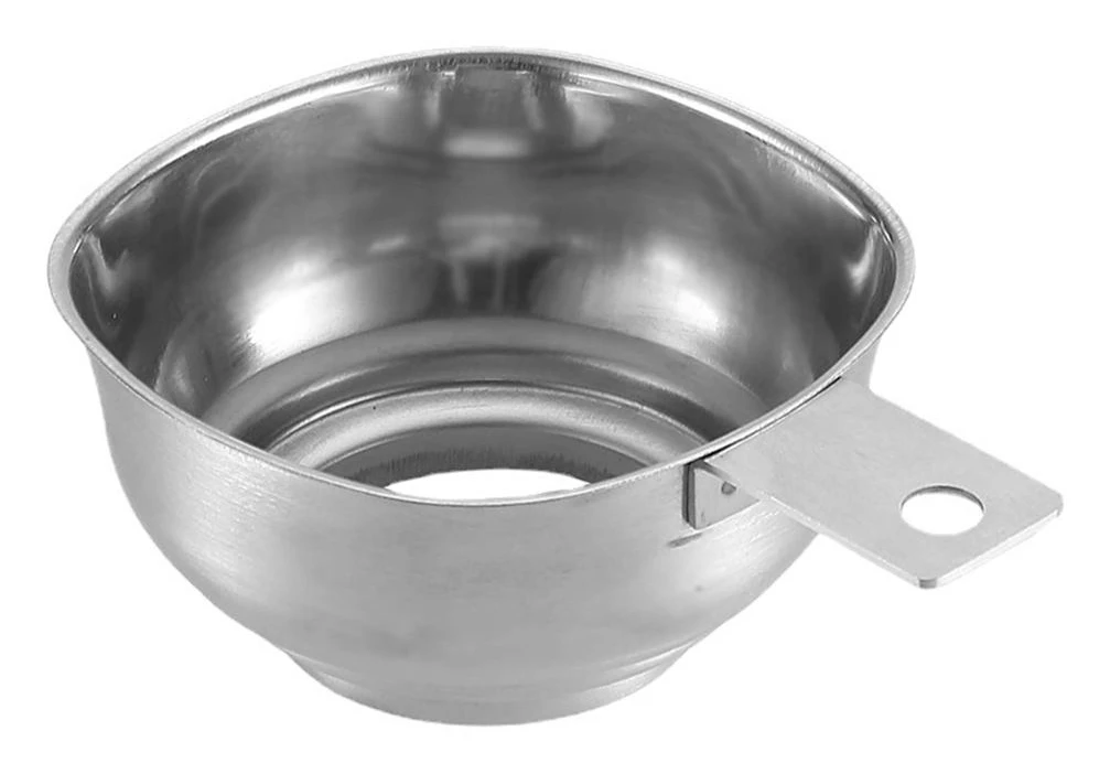 Stor öppning tratt rostfritt stål sylttratt påfyllningshjälp sylttratt med handtag skydd för L(for 6.5-9kg) silver