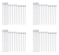60x Cocktailpinnar i rostfritt stål Martini Picks Set Silver