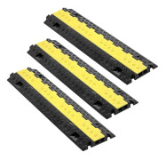 Kabelskyddsramp - DUOKU - 3-pack - 2 kanaler i TPU - Kapacitet 9979 kg - Svart och Gul