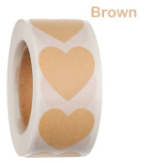 500 st Kärlek, hjärtformade sigilletiketter BRUNT brown_YF
