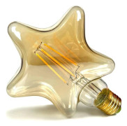 Vintage LED-lampa 4W varmvit 2700 Kelvin Stor klotformad kristall LED-lampa 220/240V Edison skruvsockel E27 Exklusiv dekorativ lampa G125 (stjärna)