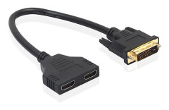 Dubbel HDMI-kompatibel Hona till DVI 24+1 Hane Adapterkabel Bi-Directionell Konverteringskabel