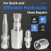 4 STK Återanvändbara Hydraulslangkopplingar Reparationssats, 1/2in3/4in Hydraulslangkopplingar, Hydraulslang F